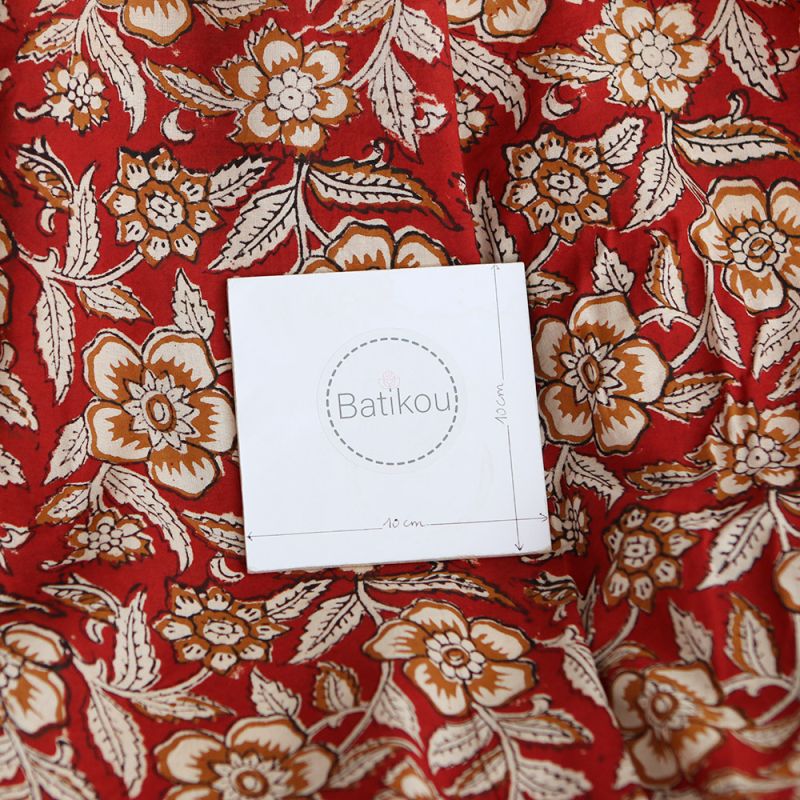 Laili - Tissu indien en coton imprimé main Hand Block Artisanal