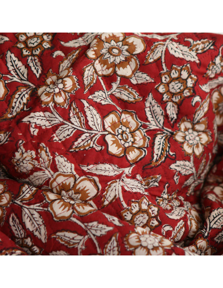 Laïli - Tissu indien matelassé double face coton hand block largeur 100cm