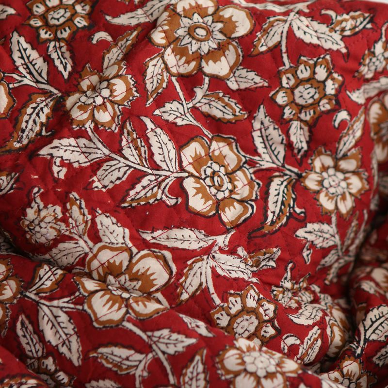 Laïli - Tissu indien matelassé double face coton hand block largeur 100cm