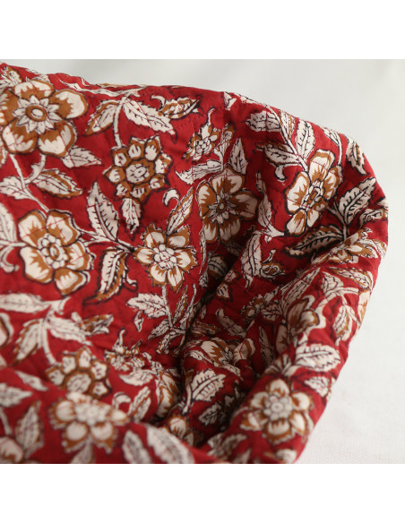 Laïli - Tissu indien matelassé double face coton hand block largeur 100cm