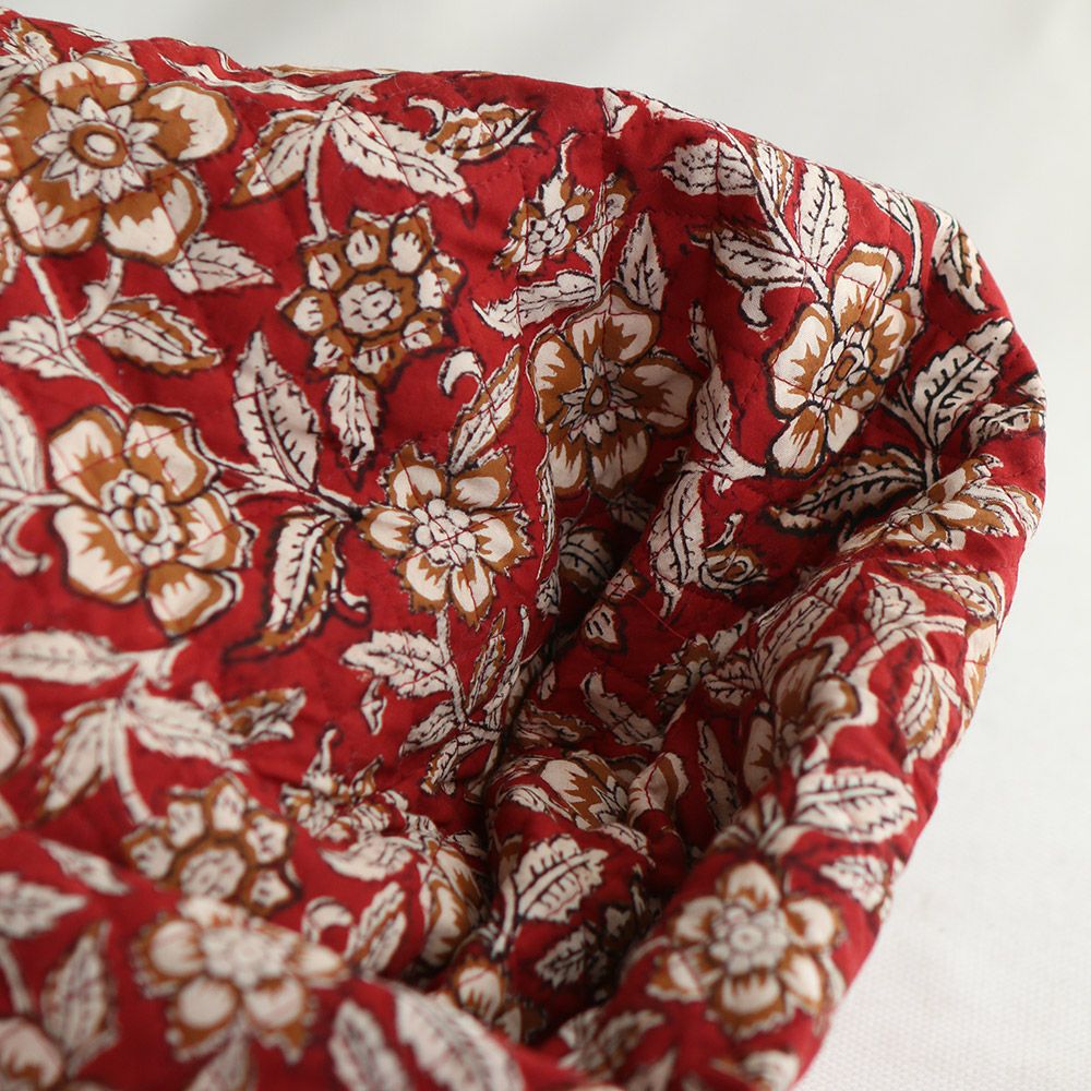 Laïli - Tissu indien matelassé double face coton hand block largeur 100cm