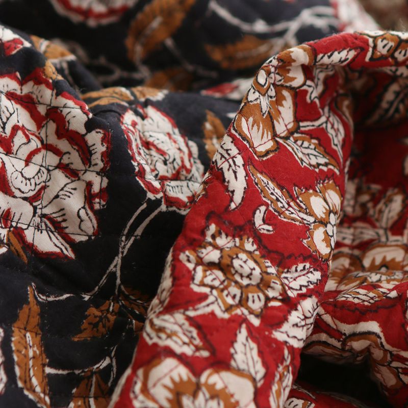 Laïli - Tissu indien matelassé double face coton hand block largeur 100cm