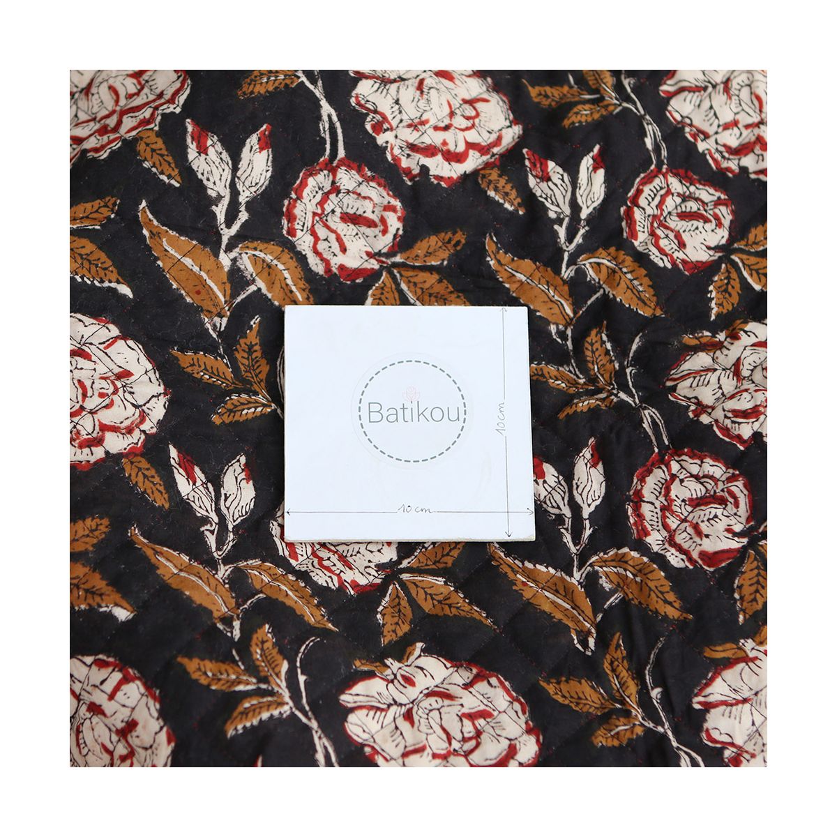 Laïli - Tissu indien matelassé double face coton hand block largeur 100cm Laïli - Tissu indien matelassé double face coton hand block largeur 100cm