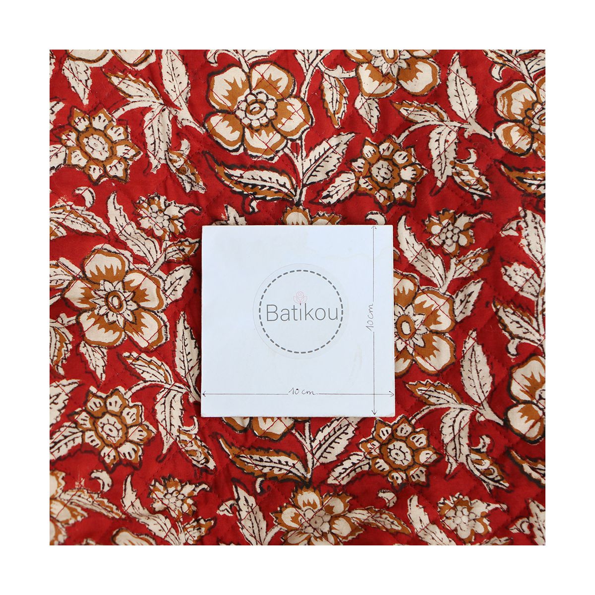 Laïli - Tissu indien matelassé double face coton hand block largeur 100cm Laïli - Tissu indien matelassé double face coton hand block largeur 100cm