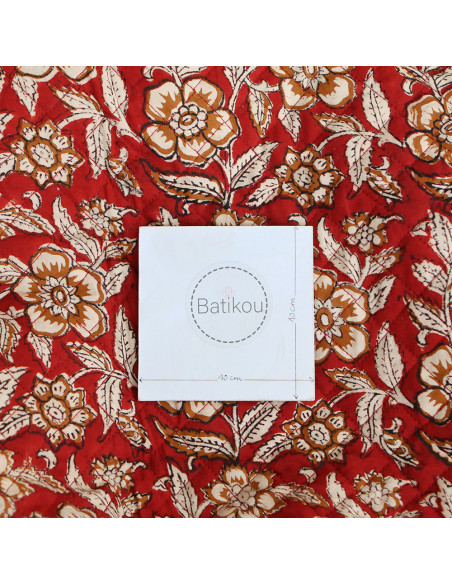 Laïli - Tissu indien matelassé double face coton hand block largeur 100cm