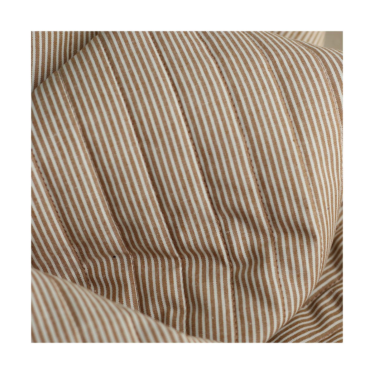 Country - Tissu matelassé double face havane / rayures ocre