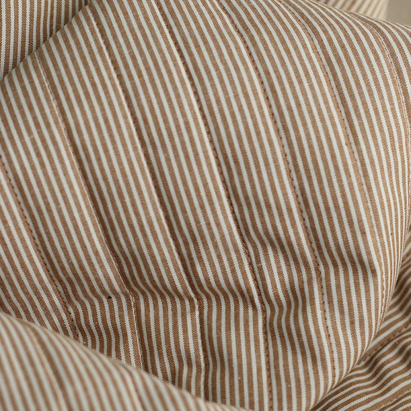 Country - Tissu matelassé double face havane / rayures ocre