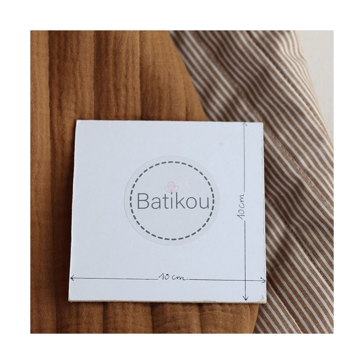 Country - Tissu matelassé double face havane / rayures ocre