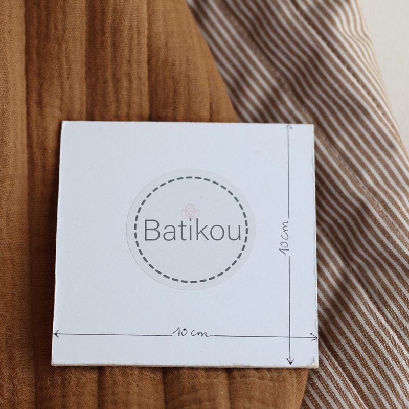 Country - Tissu matelassé double face havane / rayures ocre