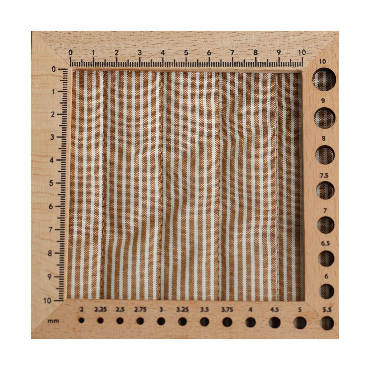 Country - Tissu matelassé double face havane / rayures ocre