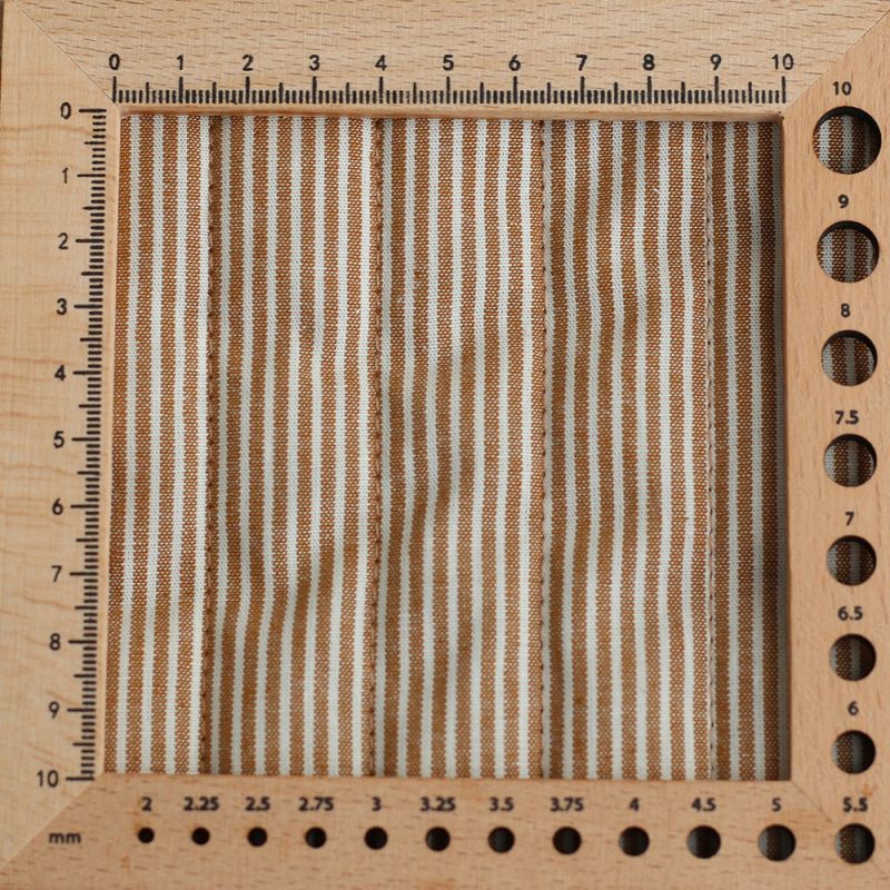 Country - Tissu matelassé double face havane / rayures ocre