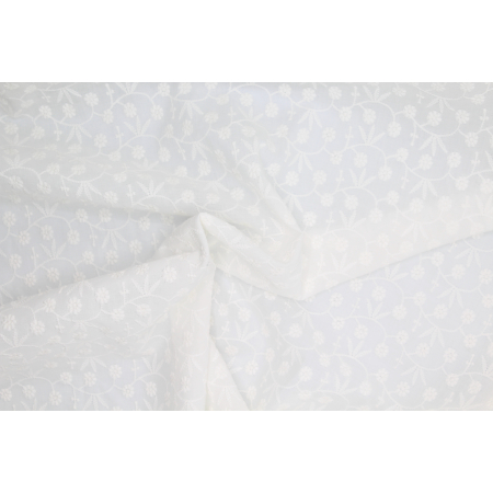 Broderie anglaise coton coloris ivoire