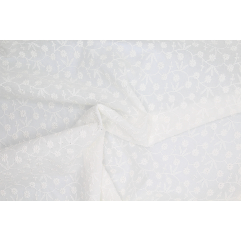 Broderie anglaise coton coloris ivoire