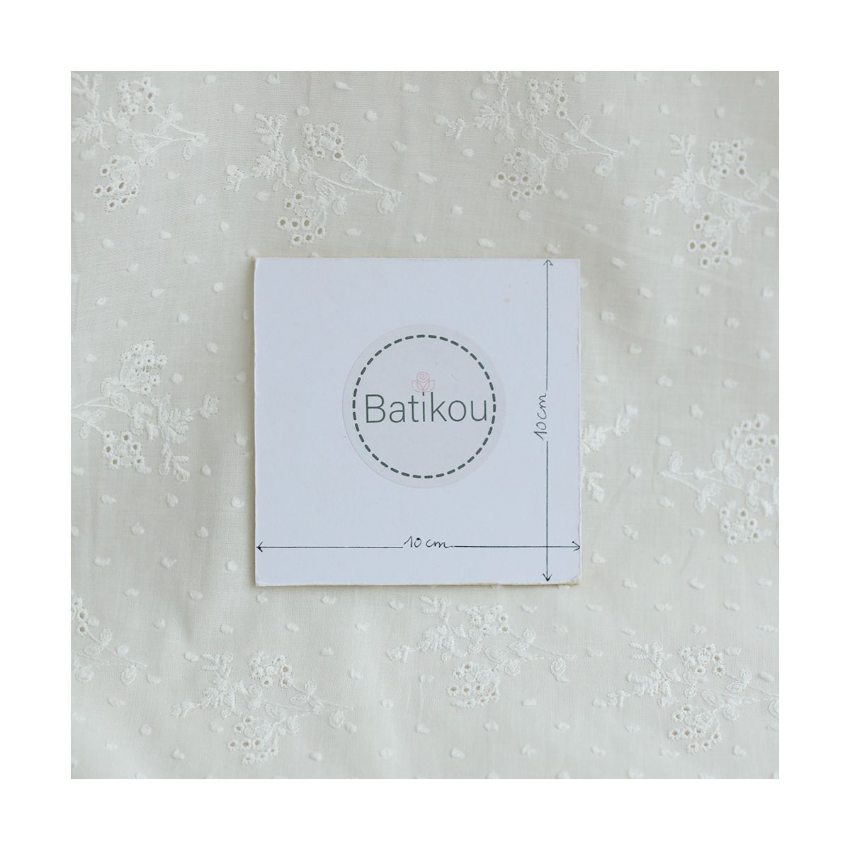 copy of Broderie anglaise voile de coton coloris blanc