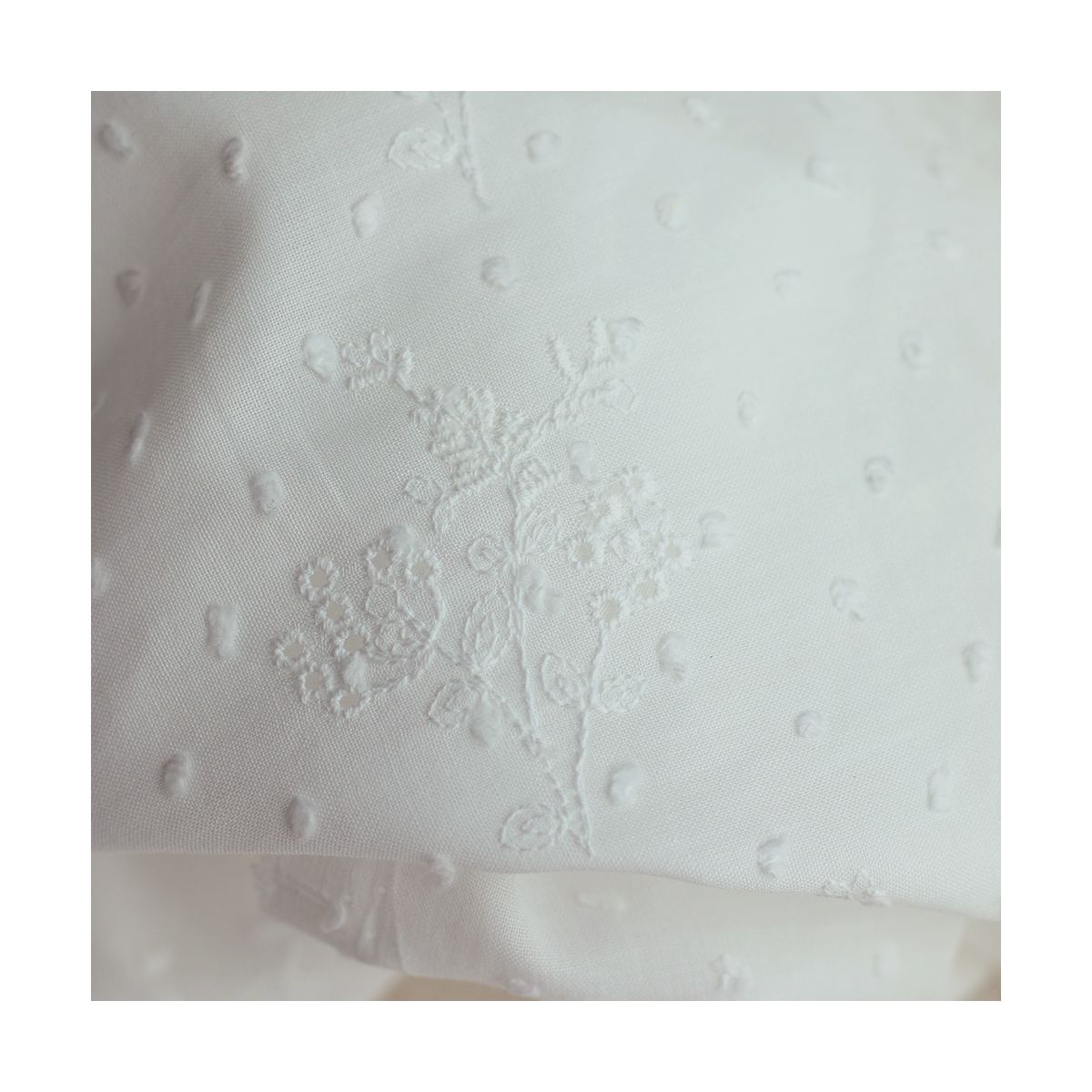 copy of Broderie anglaise voile de coton coloris blanc