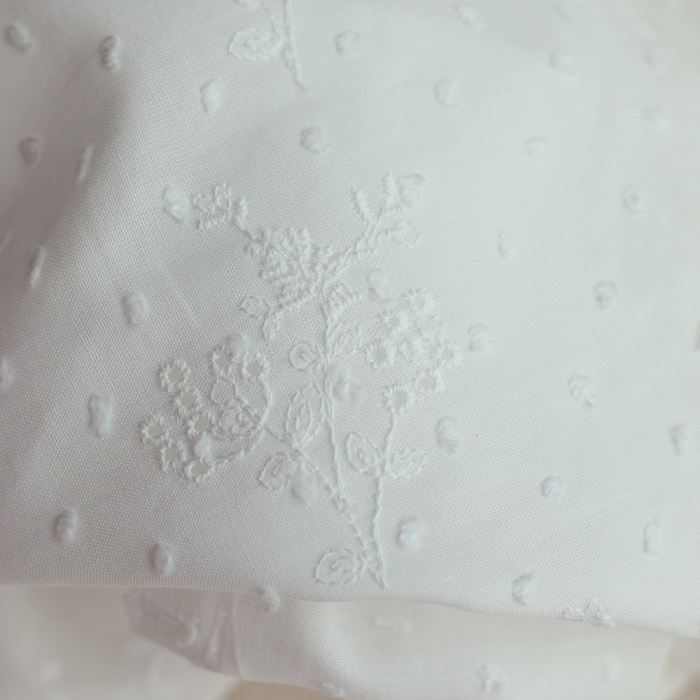 copy of Broderie anglaise voile de coton coloris blanc