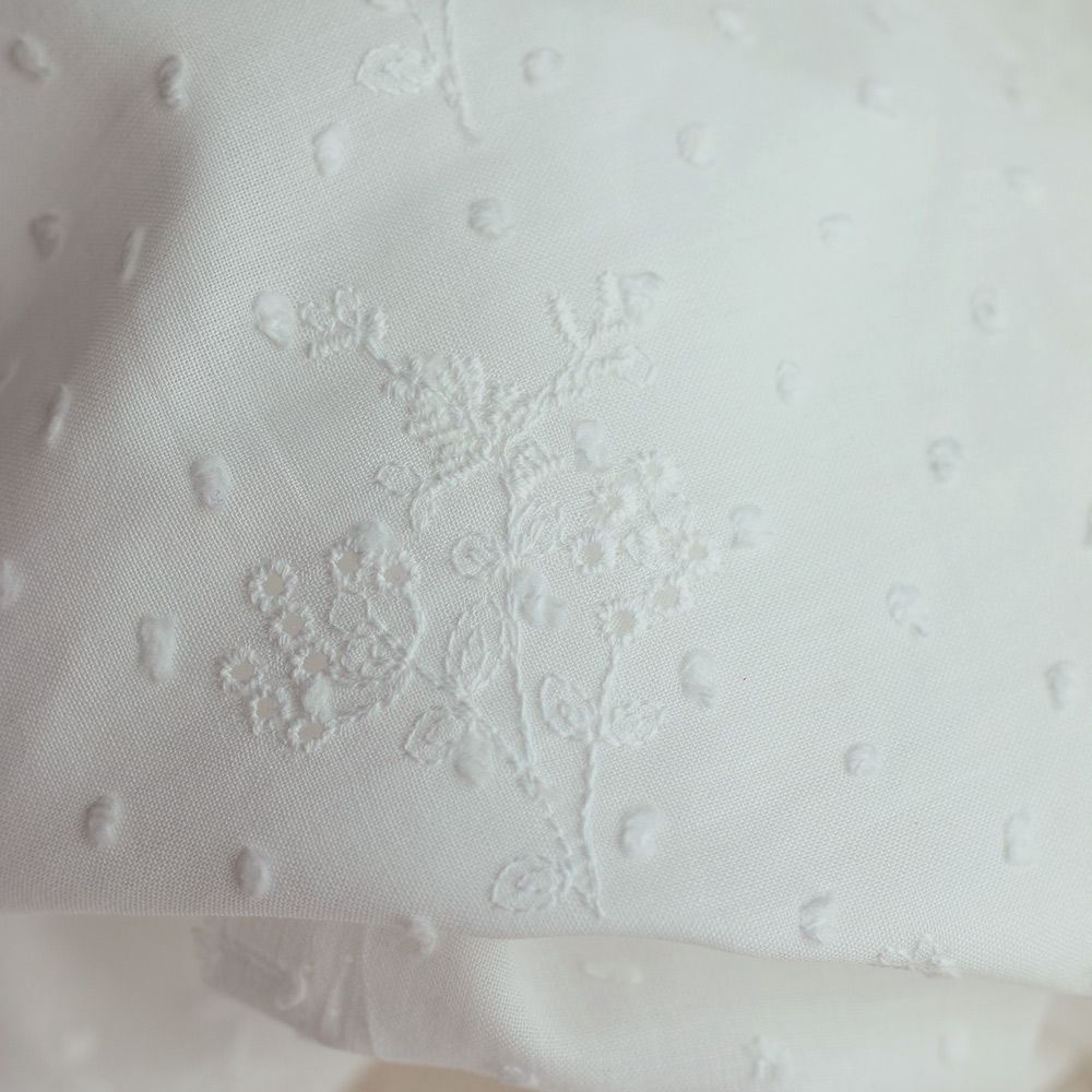 copy of Broderie anglaise voile de coton coloris blanc