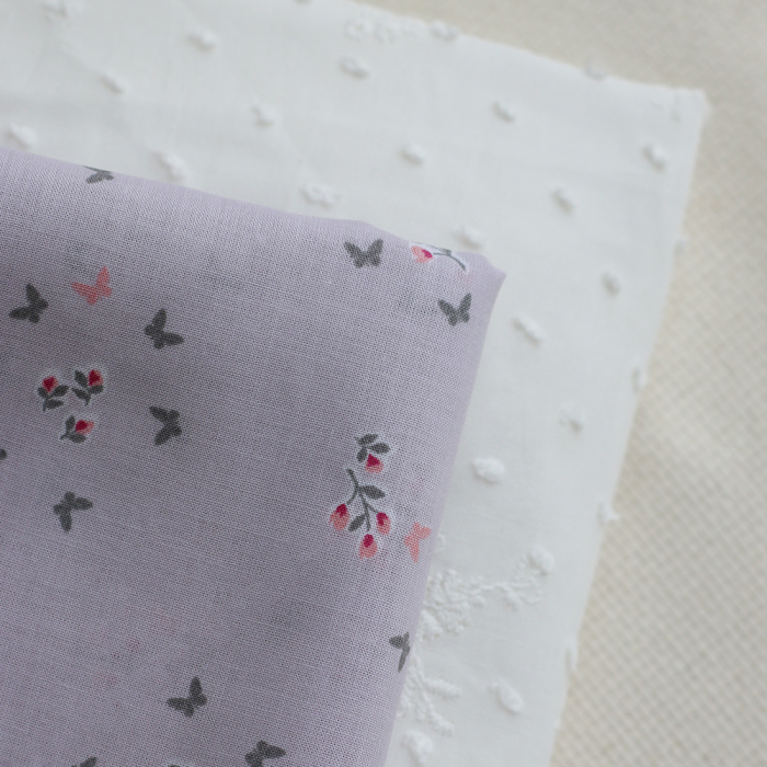 Broderie anglaise voile de coton coloris blanc cassé