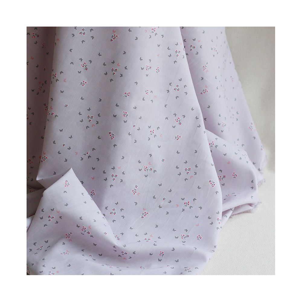 Mariposa - Batiste de coton SILKYNE imprimé petits papillons