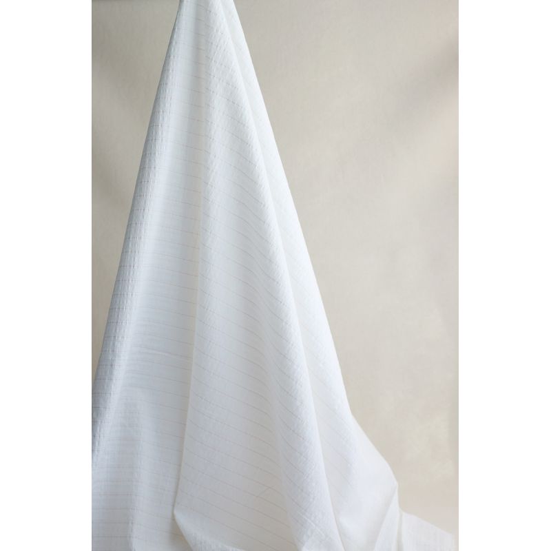 Tissu coton texturé / jacquard lurex métallisé rose