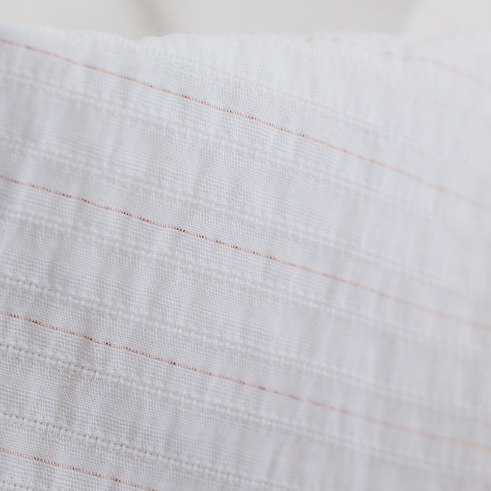 Tissu coton texturé / jacquard lurex métallisé rose