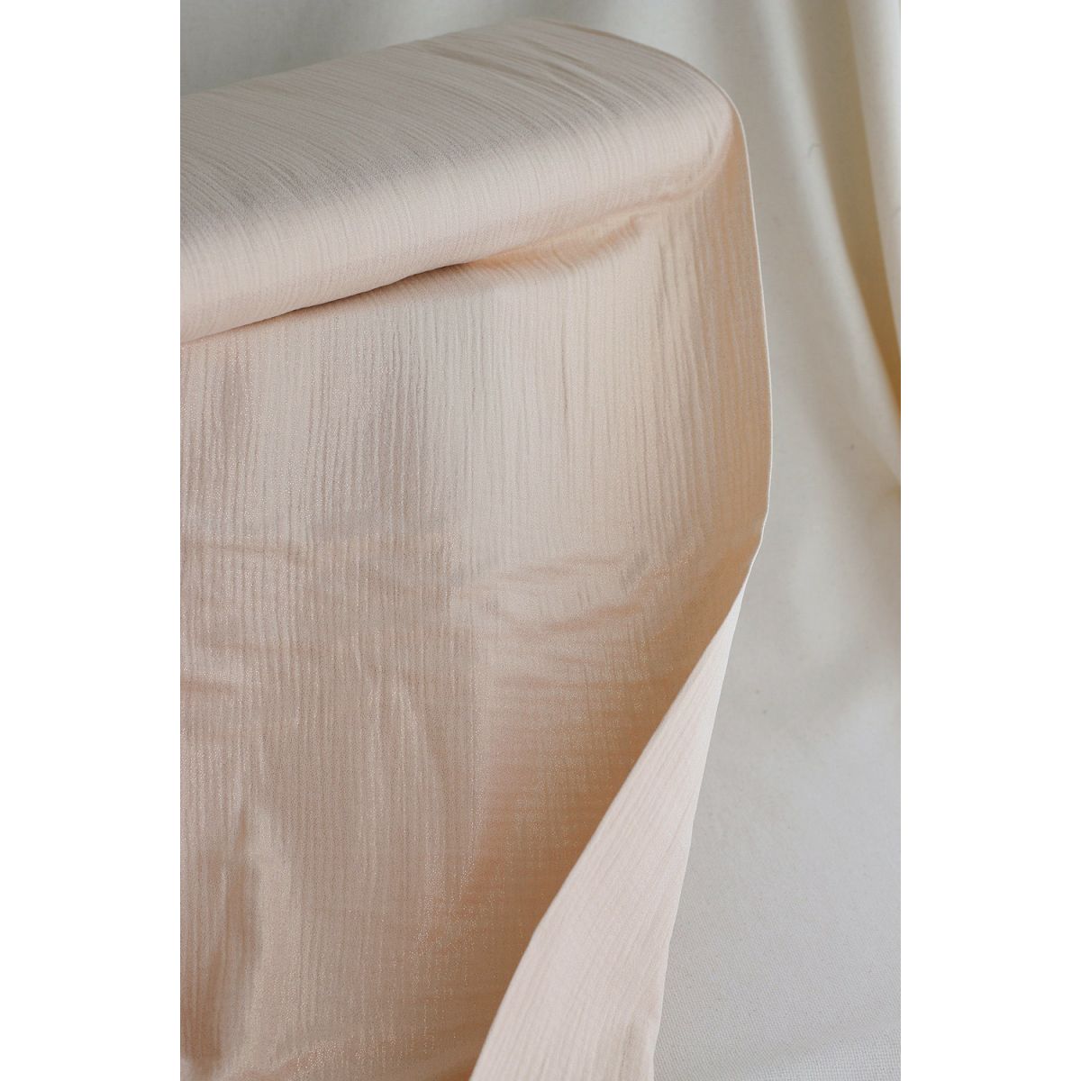 Double gaze de coton crème nude à paillettes