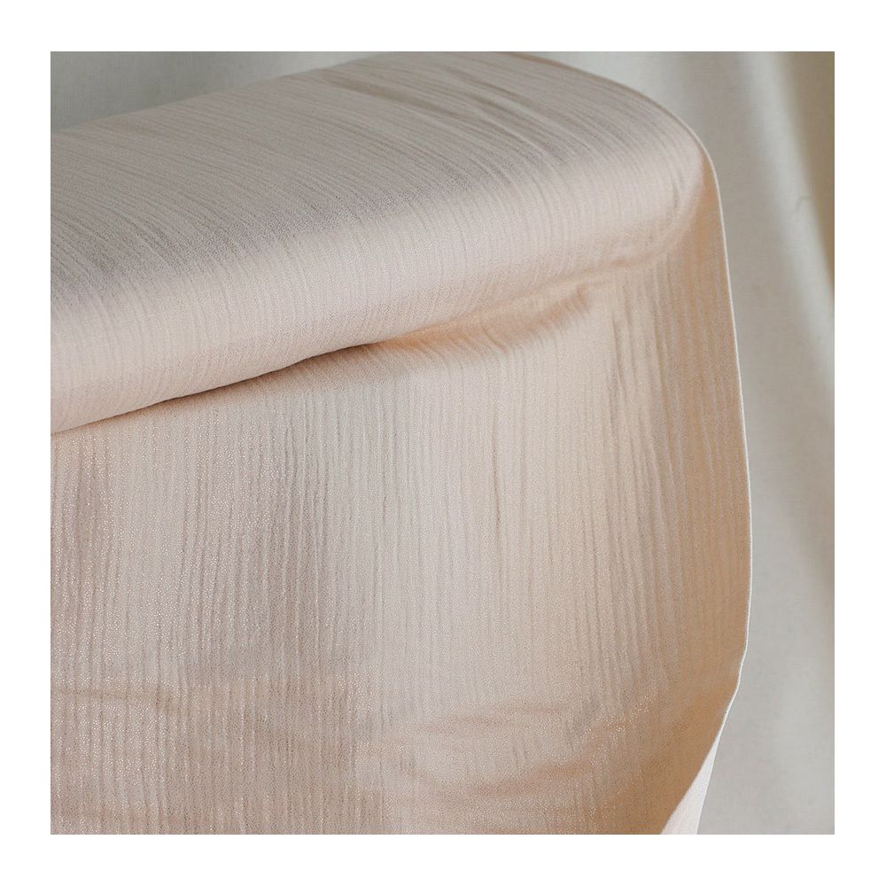 Double gaze de coton crème nude à paillettes