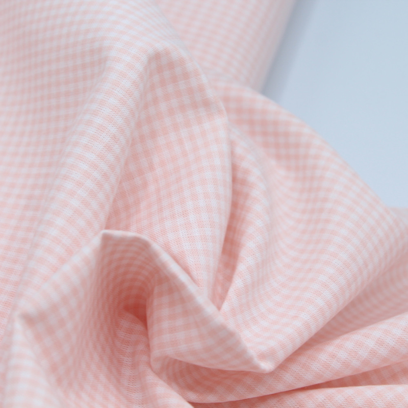 Coton vichy carreaux nude et blanc 2mm