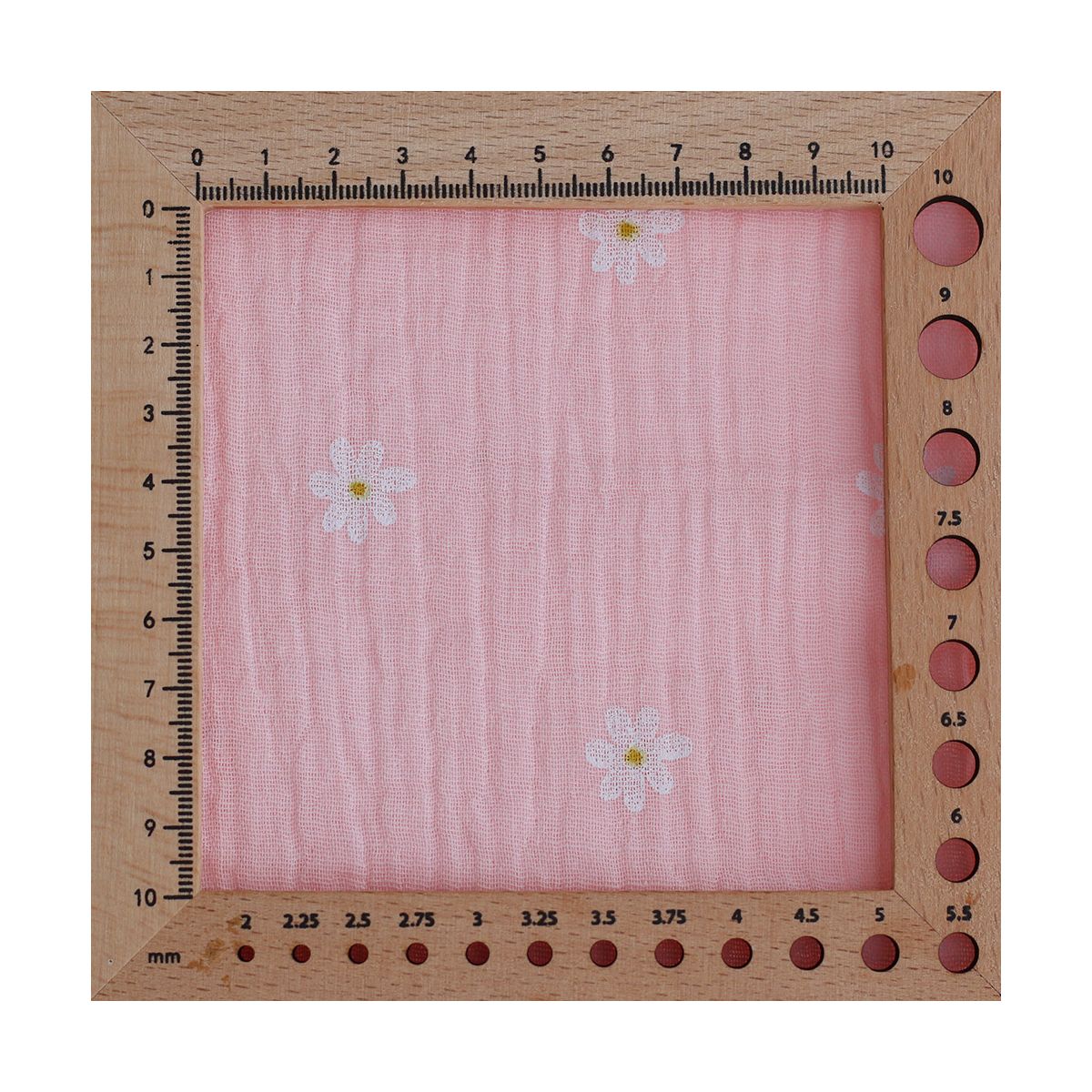 Daisy - Double gaze de coton marguerites fond rose Daisy - Double gaze de coton marguerites fond rose