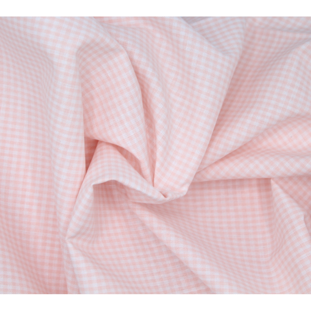 Coton vichy carreaux nude et blanc 2mm