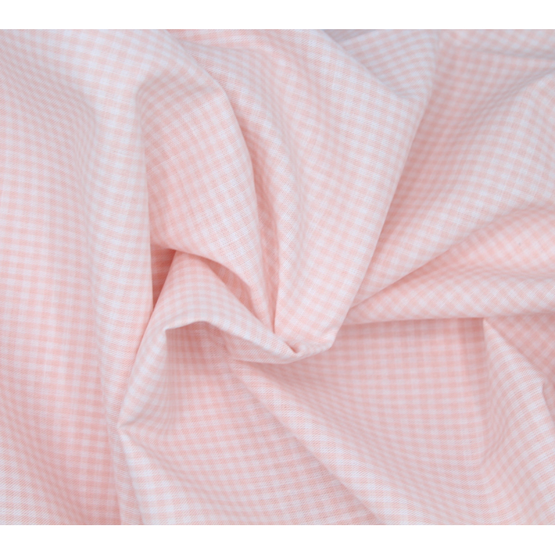 Coton vichy carreaux nude et blanc 2mm