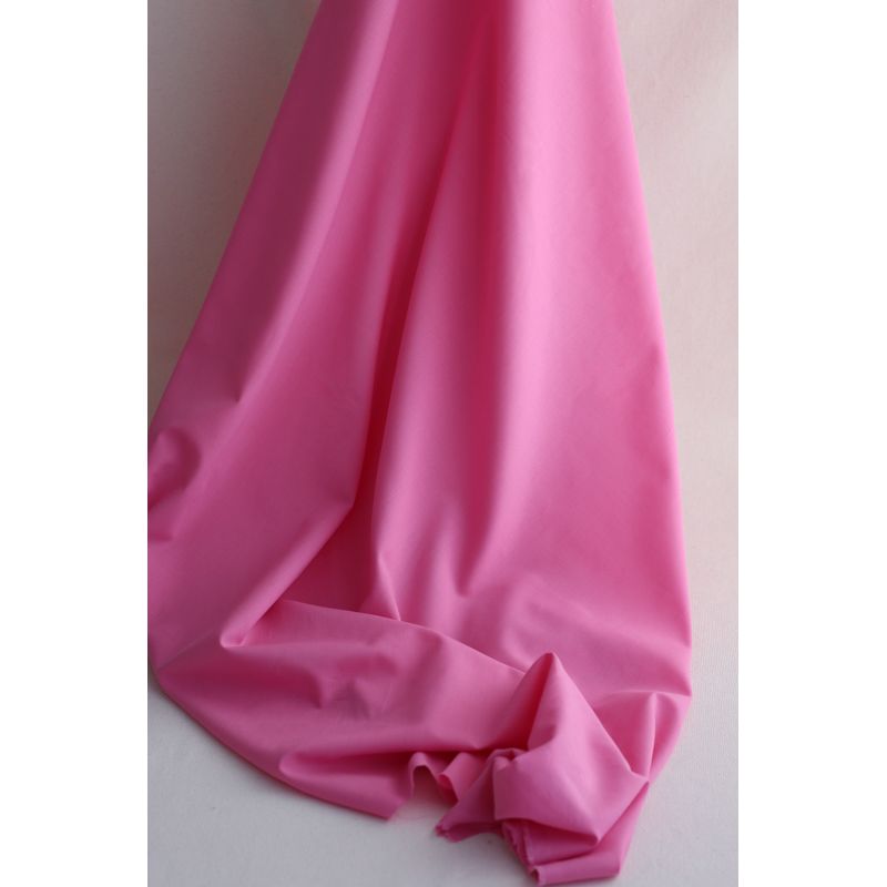 Voile de coton organique uni coloris framboise