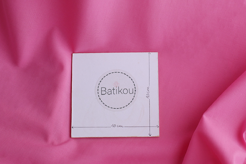 Voile de coton organique uni coloris framboise