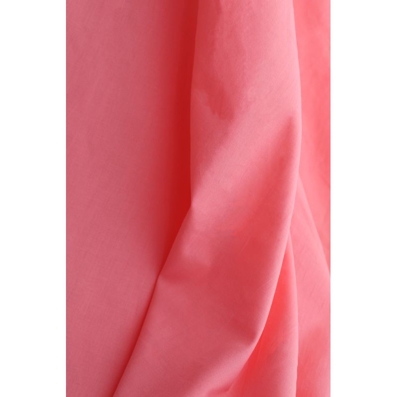 Voile de coton organique uni coloris pêche melba