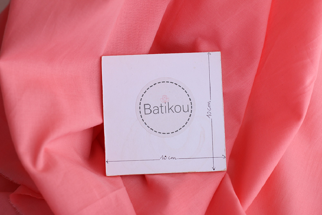 Voile de coton organique uni coloris pêche melba