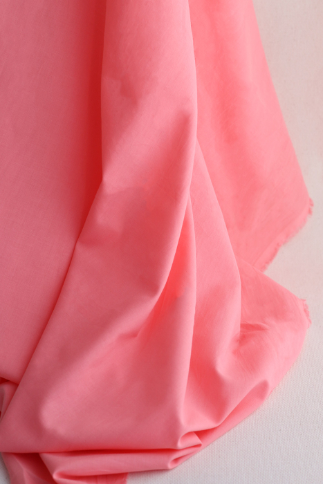 Voile de coton organique uni coloris pêche melba