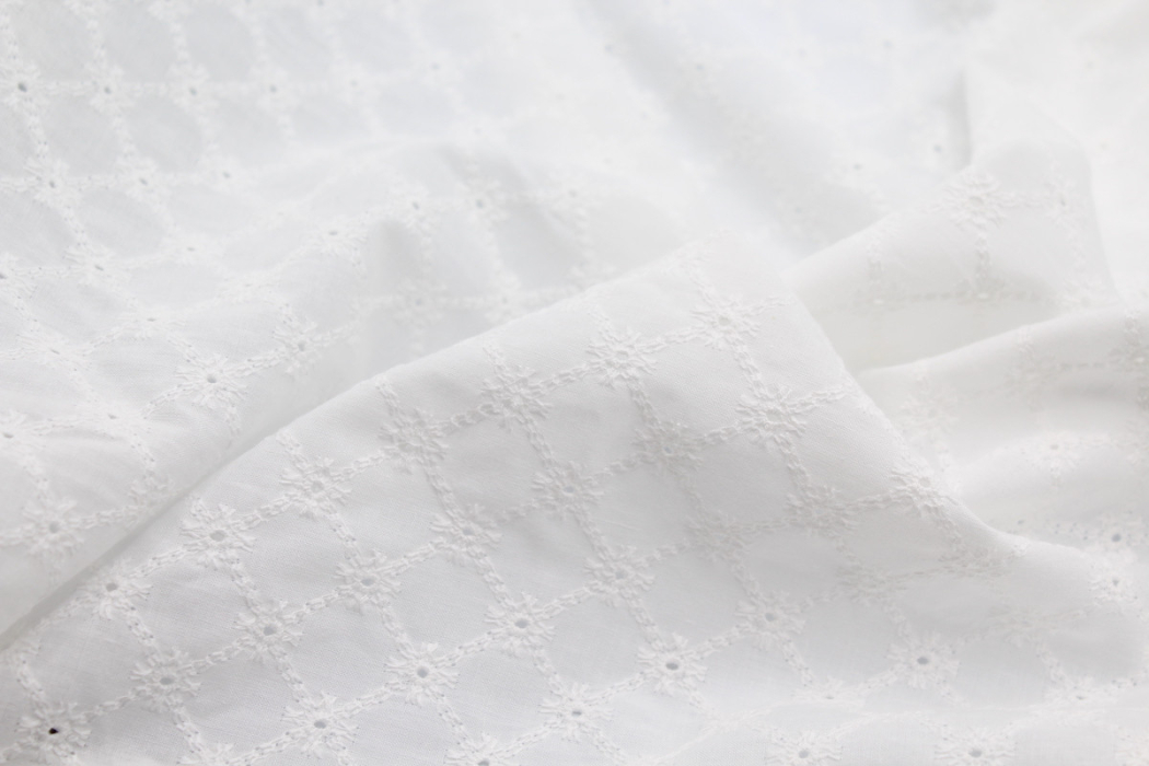 Broderie anglaise coton coloris ivoire