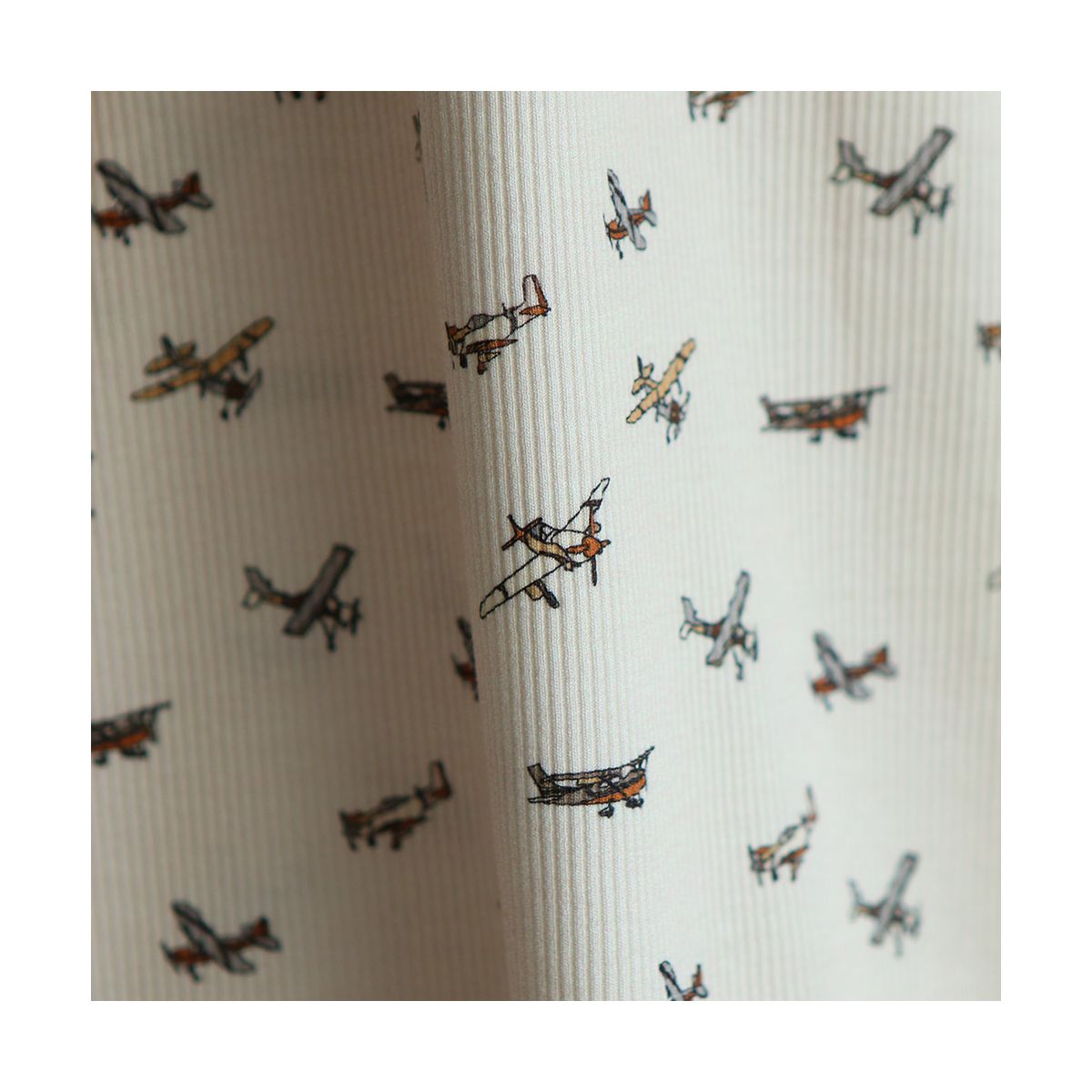 Jersey coton côtes fines à motif aviateur Jersey coton côtes fines à motif aviateur