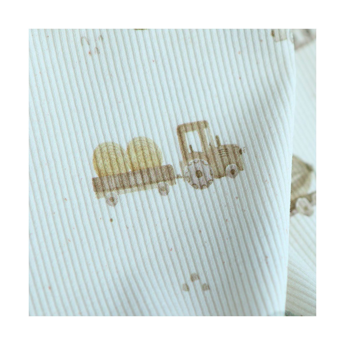 Jersey coton côtes fines à motif véhicules