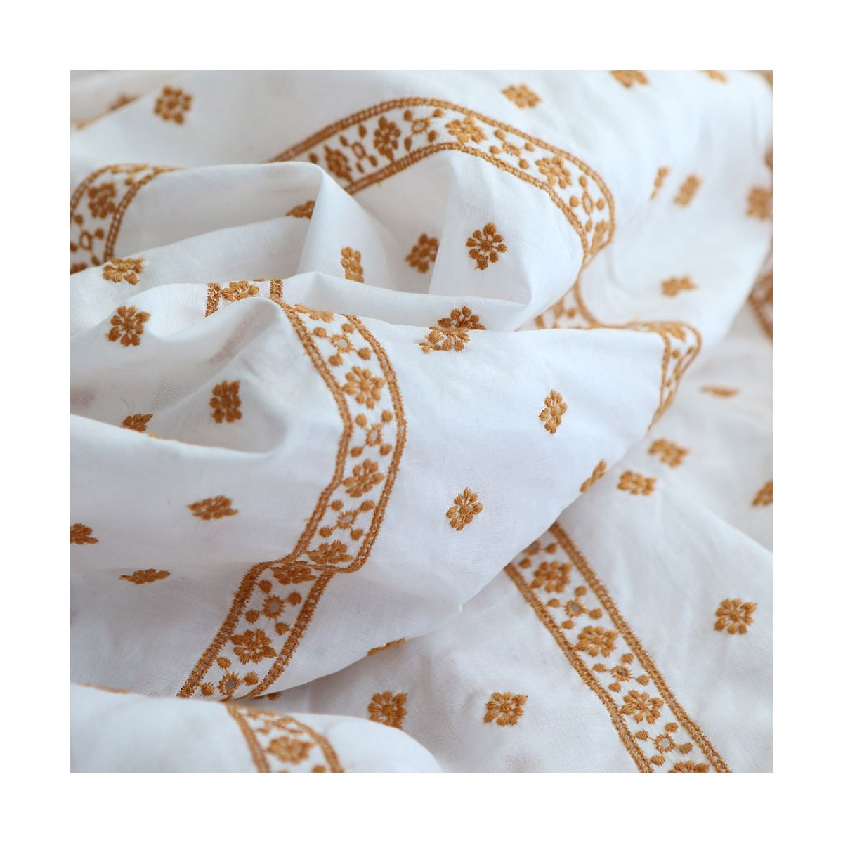 copy of Claudia - Voile coton organique blanc brodé argenté copy of Claudia - Voile coton organique blanc brodé argenté