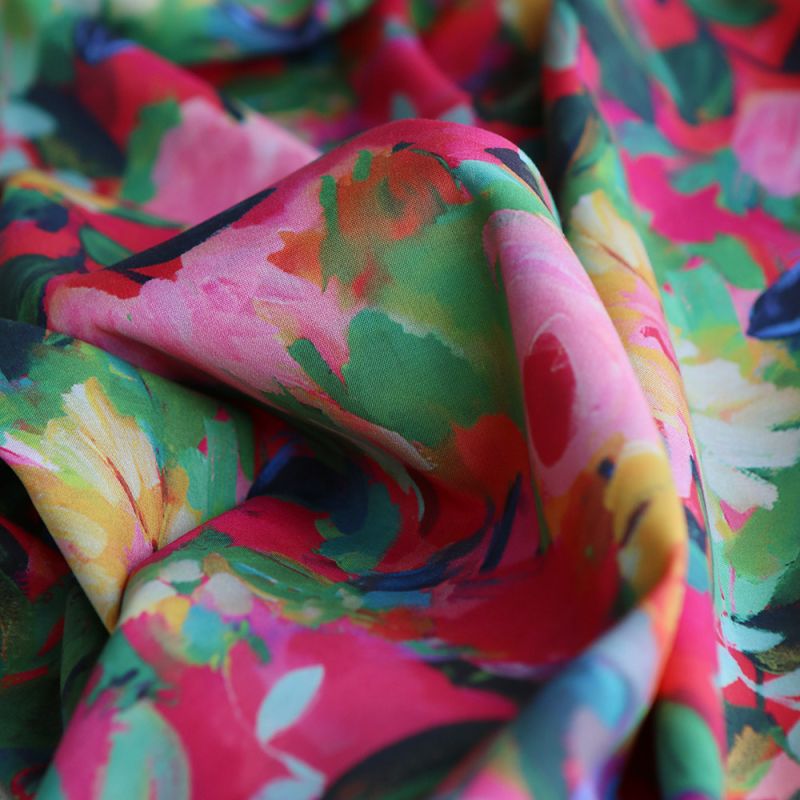 Batiste de coton douce à imprimé fleuri rose Bolywood