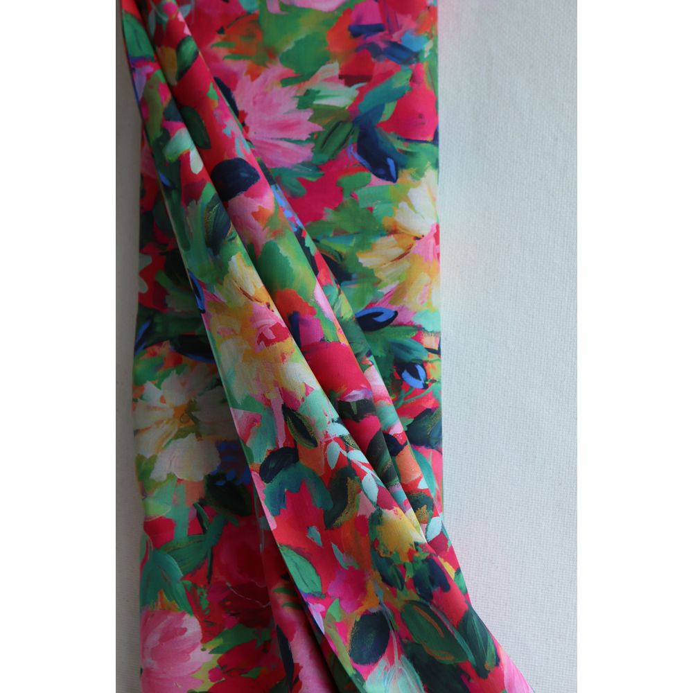 Batiste de coton douce à imprimé fleuri rose Bolywood