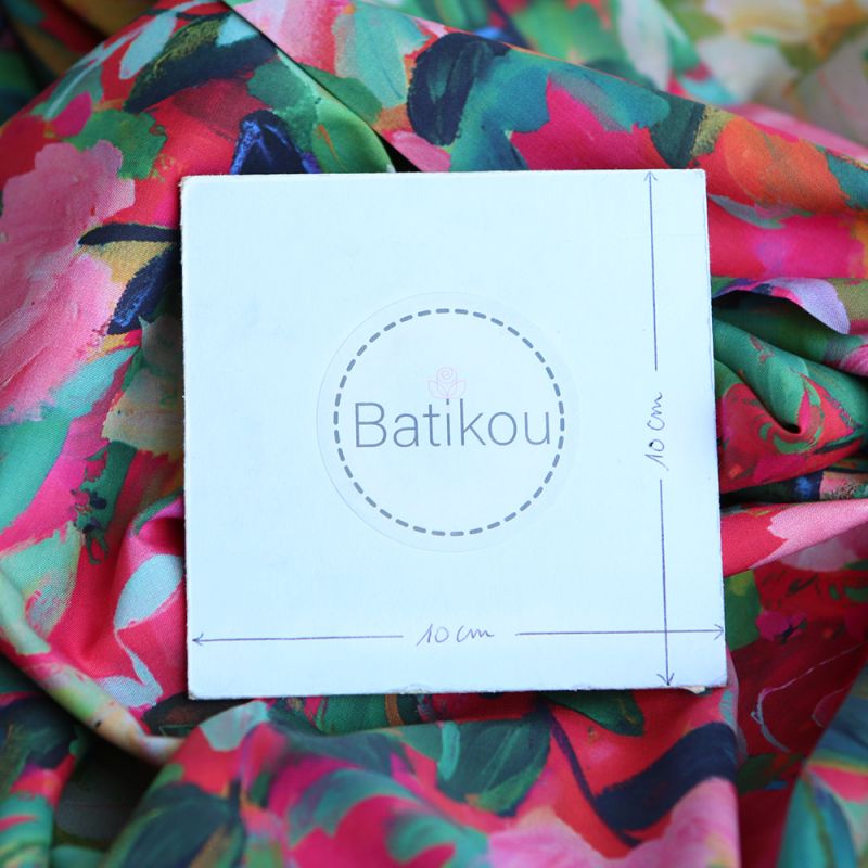 Batiste de coton douce à imprimé fleuri rose Bolywood