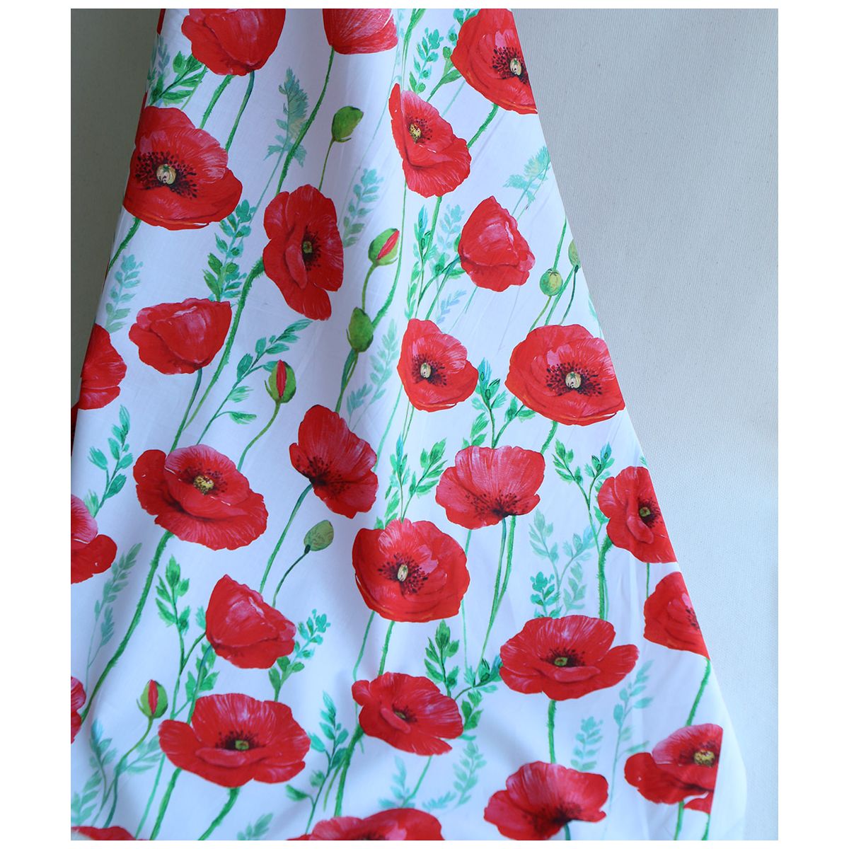 Poppy - Popeline de coton motif coquelicots rouges XL Poppy - Popeline de coton motif coquelicots rouges XL