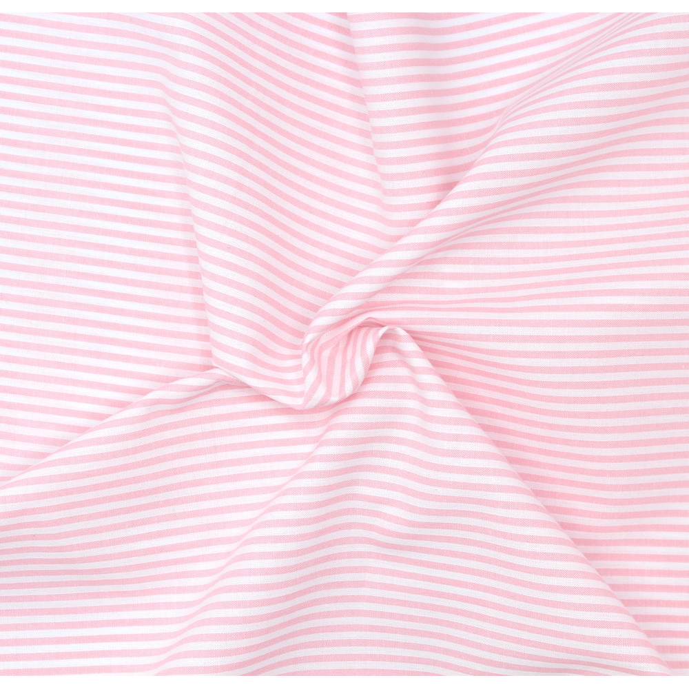 Popeline coton à rayures rose