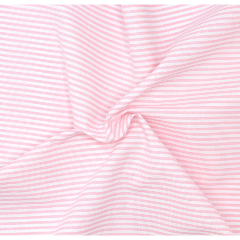Popeline coton à rayures rose
