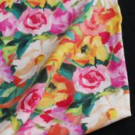 Manon - Viscose imprimé gros fleuri multicolore