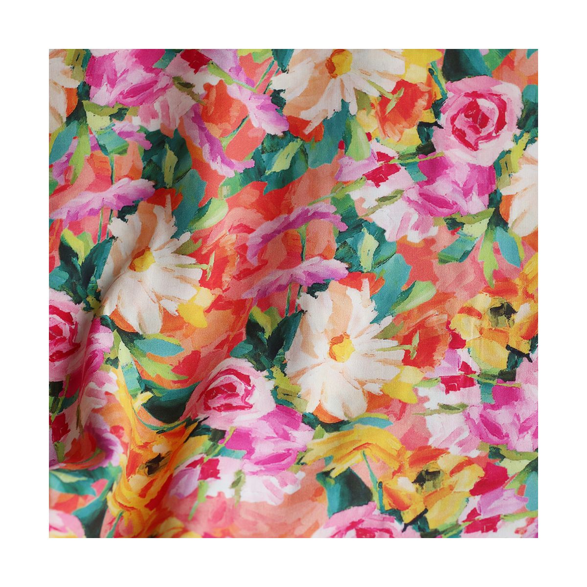 Manon - Viscose imprimé gros fleuri multicolore Manon - Viscose imprimé gros fleuri multicolore