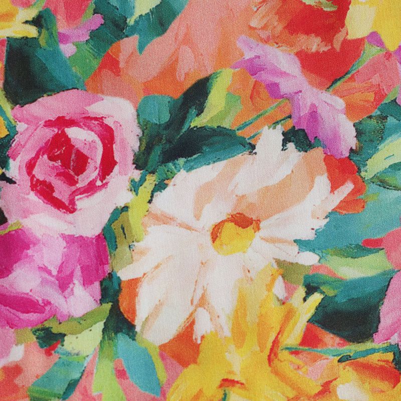 Manon - Viscose imprimé gros fleuri multicolore