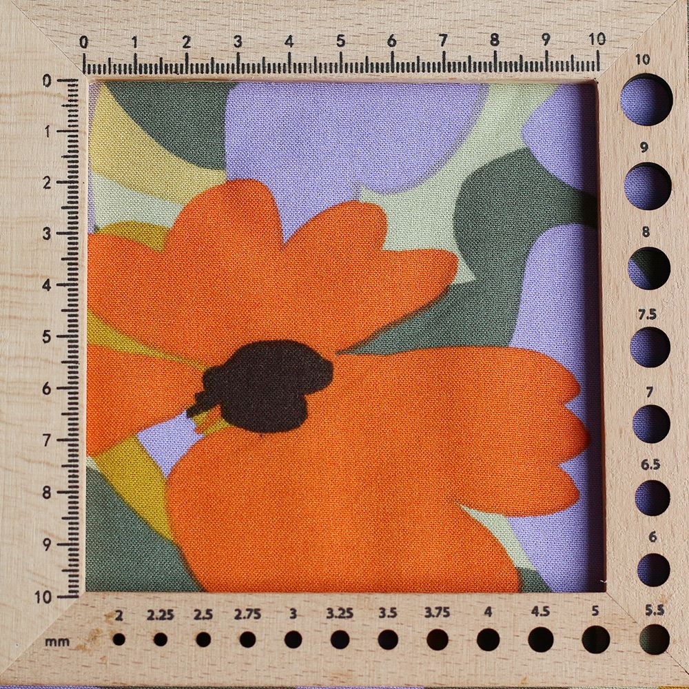 Aimée - Viscose imprimé fleuri vert et orange